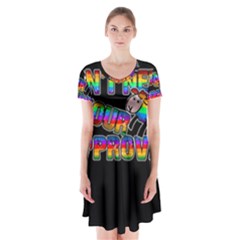 Dont Need Your Approval Short Sleeve V-neck Flare Dress by Valentinaart