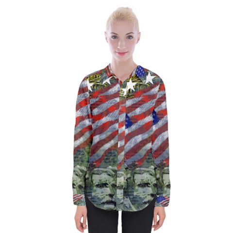 Usa United States Of America Images Independence Day Womens Long Sleeve Shirt by BangZart