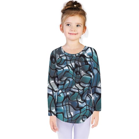 Old Spiderwebs On An Abstract Glass Kids  Long Sleeve Tee by BangZart