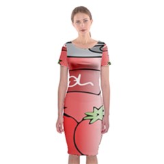 Beverage Can Drink Juice Tomato Classic Short Sleeve Midi Dress by Nexatart