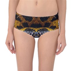 Textures Snake Skin Patterns Mid-waist Bikini Bottoms by BangZart