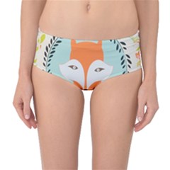 Foxy Fox Canvas Art Print Traditional Mid-waist Bikini Bottoms by BangZart