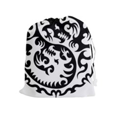Ying Yang Tattoo Drawstring Pouches (extra Large) by BangZart