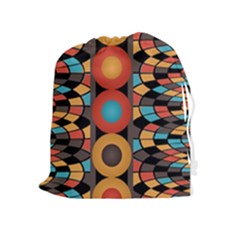 Colorful Geometric Composition Drawstring Pouches (extra Large) by linceazul