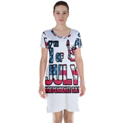 4th Of July Independence Day Short Sleeve Nightdress by Valentinaart