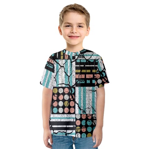 Distressed Pattern Kids  Sport Mesh Tee by linceazul