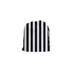 Black And White Stripes Drawstring Pouches (xs)  by designworld65