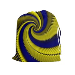 Blue Gold Dragon Spiral Drawstring Pouches (extra Large) by designworld65