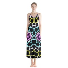 Colored Window Mandala Button Up Chiffon Maxi Dress by designworld65