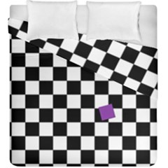 Dropout Purple Check Duvet Cover Double Side (king Size) by designworld65