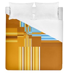 Endless Window Blue Gold Duvet Cover (queen Size) by designworld65