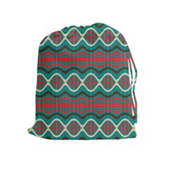 Ethnic Geometric Pattern Drawstring Pouches (extra Large) by linceazul