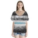 Ombre V-Neck Flutter Sleeve Top View1