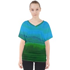 Ombre V-neck Dolman Drape Top by ValentinaDesign