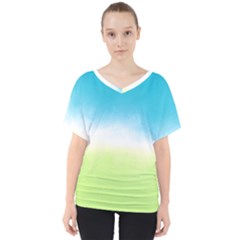 Ombre V-neck Dolman Drape Top by ValentinaDesign