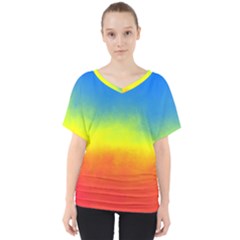 Ombre V-neck Dolman Drape Top by ValentinaDesign