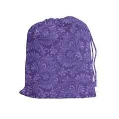 Floral Pattern Drawstring Pouches (extra Large) by ValentinaDesign