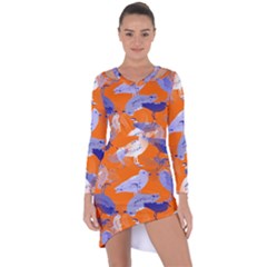 Seagull Gulls Coastal Bird Bird Asymmetric Cut-out Shift Dress by Nexatart