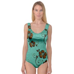 Chocolate Background Floral Pattern Princess Tank Leotard  by Nexatart