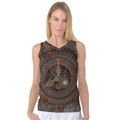 Steampunk, Awesome Clocks Women s Basketball Tank Top by FantasyWorld7