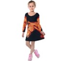 Horse Kids  Long Sleeve Velvet Dress View1