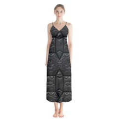 Tile Emboss Luxury Artwork Depth Button Up Chiffon Maxi Dress by Nexatart