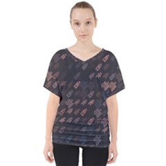 These Letter Ancient Tibetan Kingdom Zhang Zhung Ram Yam Kham Srum Art Sign V-neck Dolman Drape Top by Mariart
