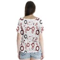 70s pattern V-Neck Flutter Sleeve Top View2