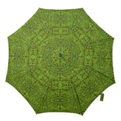 Digital Nature Collage Pattern Hook Handle Umbrellas (large) by dflcprints