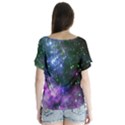 Space colors V-Neck Flutter Sleeve Top View2