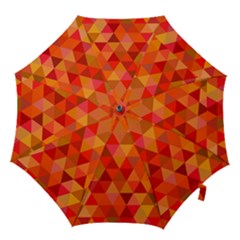 Red Hot Triangle Tile Mosaic Hook Handle Umbrellas (large) by Nexatart
