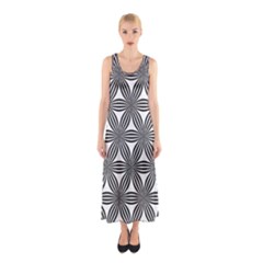 Seamless Pattern Repeat Line Sleeveless Maxi Dress by Nexatart