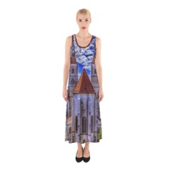 Steeple Church Building Sky Great Sleeveless Maxi Dress by Nexatart