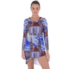 Steeple Church Building Sky Great Asymmetric Cut-out Shift Dress by Nexatart