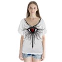Inquisition Symbol V-Neck Flutter Sleeve Top View1