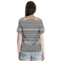 Aztec Influence Pattern V-Neck Flutter Sleeve Top View2