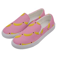 Banana Fruit Yellow Pink Men s Canvas Slip Ons by Mariart