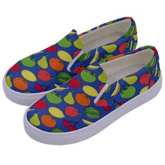 Fruit Melon Cherry Apple Strawberry Banana Apple Kids  Canvas Slip Ons by Mariart