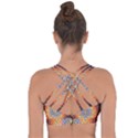Cosmik Triangle Space Rainbow Light Blue Gold Orange Cross String Back Sports Bra View2