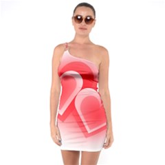 Heart Love Romantic Art Abstract One Soulder Bodycon Dress by Nexatart
