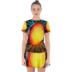 Cross Section Earth Field Lines Geomagnetic Hot Drop Hem Mini Chiffon Dress by Mariart