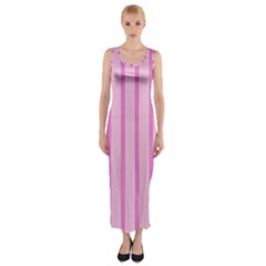 Line Pink Vertical Fitted Maxi Dress by Mariart