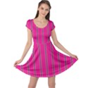 Pink Line Vertical Purple Yellow Fushia Cap Sleeve Dress View1