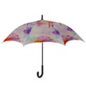 Watercolor Galaxy Purple Pattern Hook Handle Umbrellas (Medium) View3
