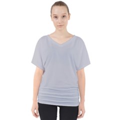 Grey Harbour Mist - Spring 2018 London Fashion Trends V-neck Dolman Drape Top by PodArtist