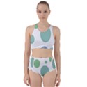 Polka Dots Blue Green White Racer Back Bikini Set View1