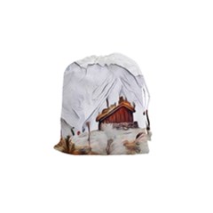 French Coffee Style Abstract Art Drawstring Pouches (small)  by NouveauDesign