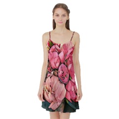 Beautiful Peonies Satin Night Slip by NouveauDesign