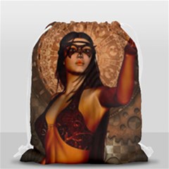 Wonderful Fantasy Women With Mask Drawstring Bag (small) by FantasyWorld7