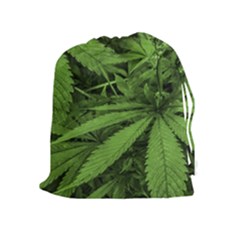 Marijuana Plants Pattern Drawstring Pouches (extra Large) by dflcprints